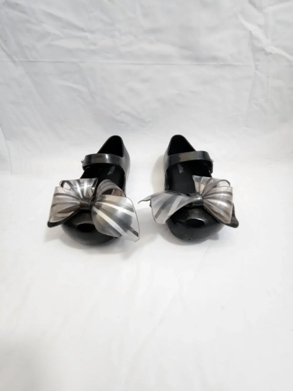 Mini Melissa Ultragirl Sweet Jelly Mary Jane Shoes Kids 9 Black Silver Bow